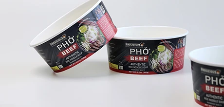 Standard round food bowls for soup, noodles, salad and takeaway applications