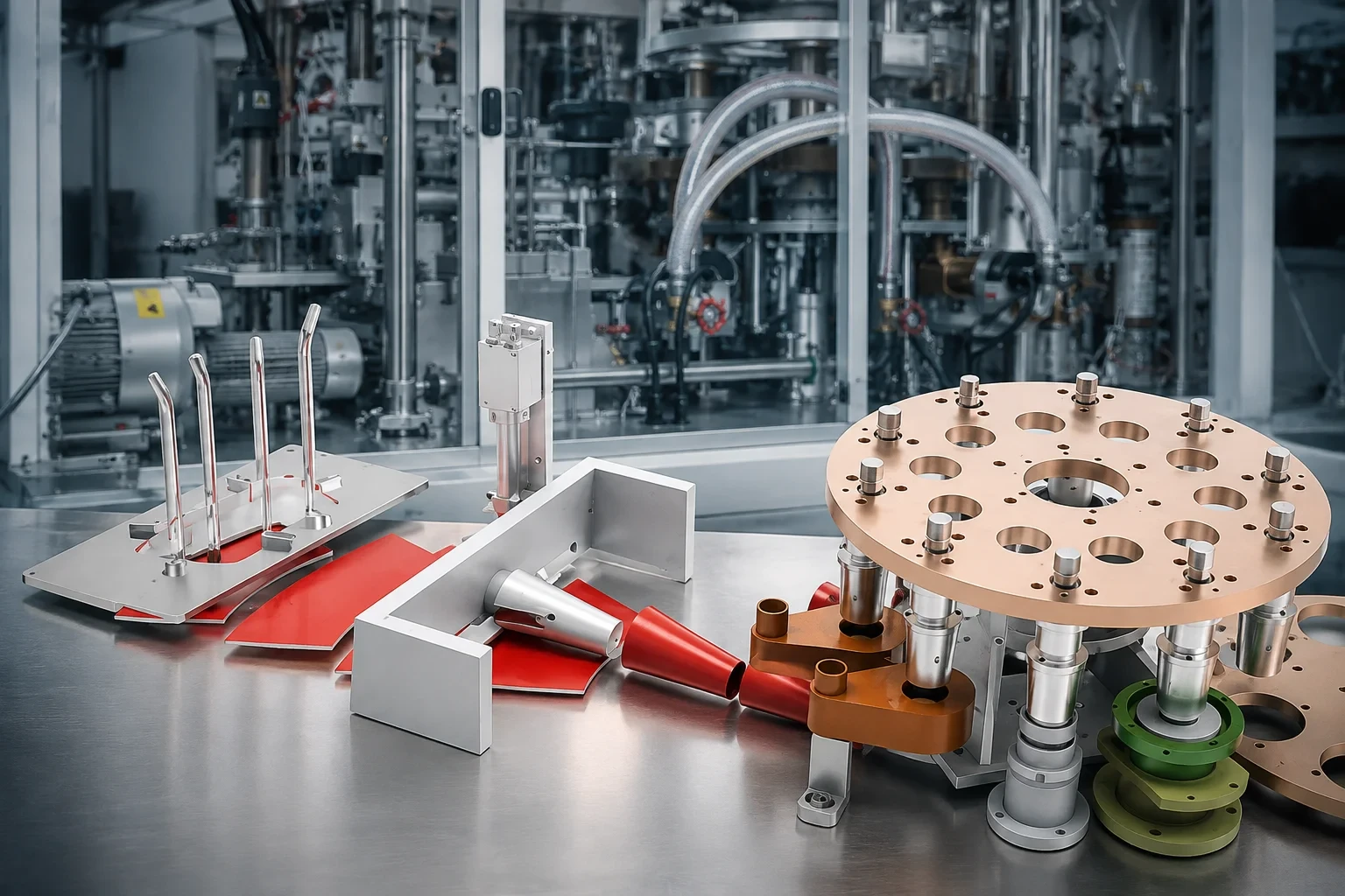 Paper bucket machine tooling components and forming-station preparation
