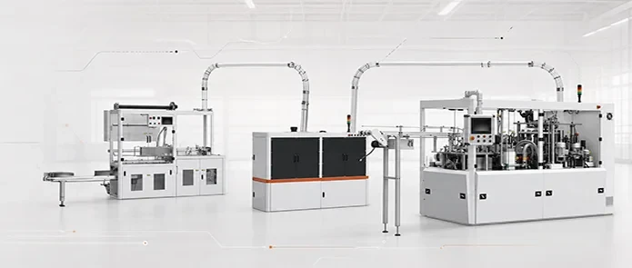 Paper bucket forming, inspection and downstream production-line equipment