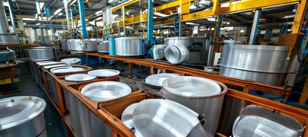 Industrial paper container manufacturing facility with automated production lines producing eco-friendly cups and bowls