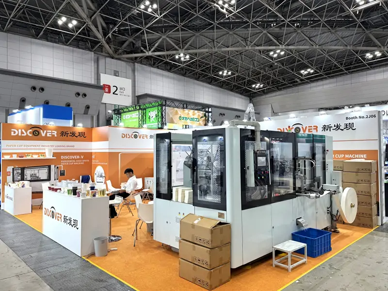 Discover Machinery paper cup machine booth at TOKYO PACK 2026 Tokyo