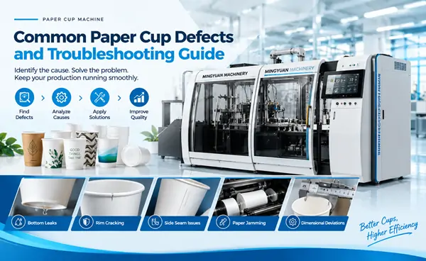 Paper cup machine used for identifying and troubleshooting common production defects