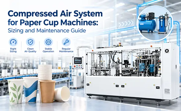 Automatic paper cup forming machine with pneumatic components