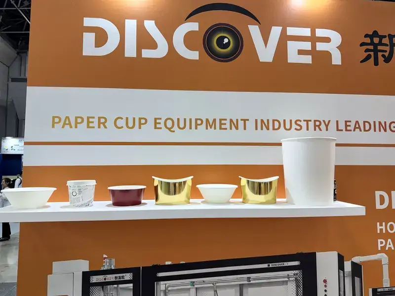 Finished paper cups and paper bowls produced by Discover Machinery paper cup machine